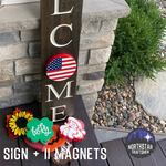 Welcome Sign w/ <br> Interchangeable ‘O’ Magnet