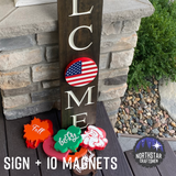 Welcome Sign w/ <br> Interchangeable ‘O’ Magnet